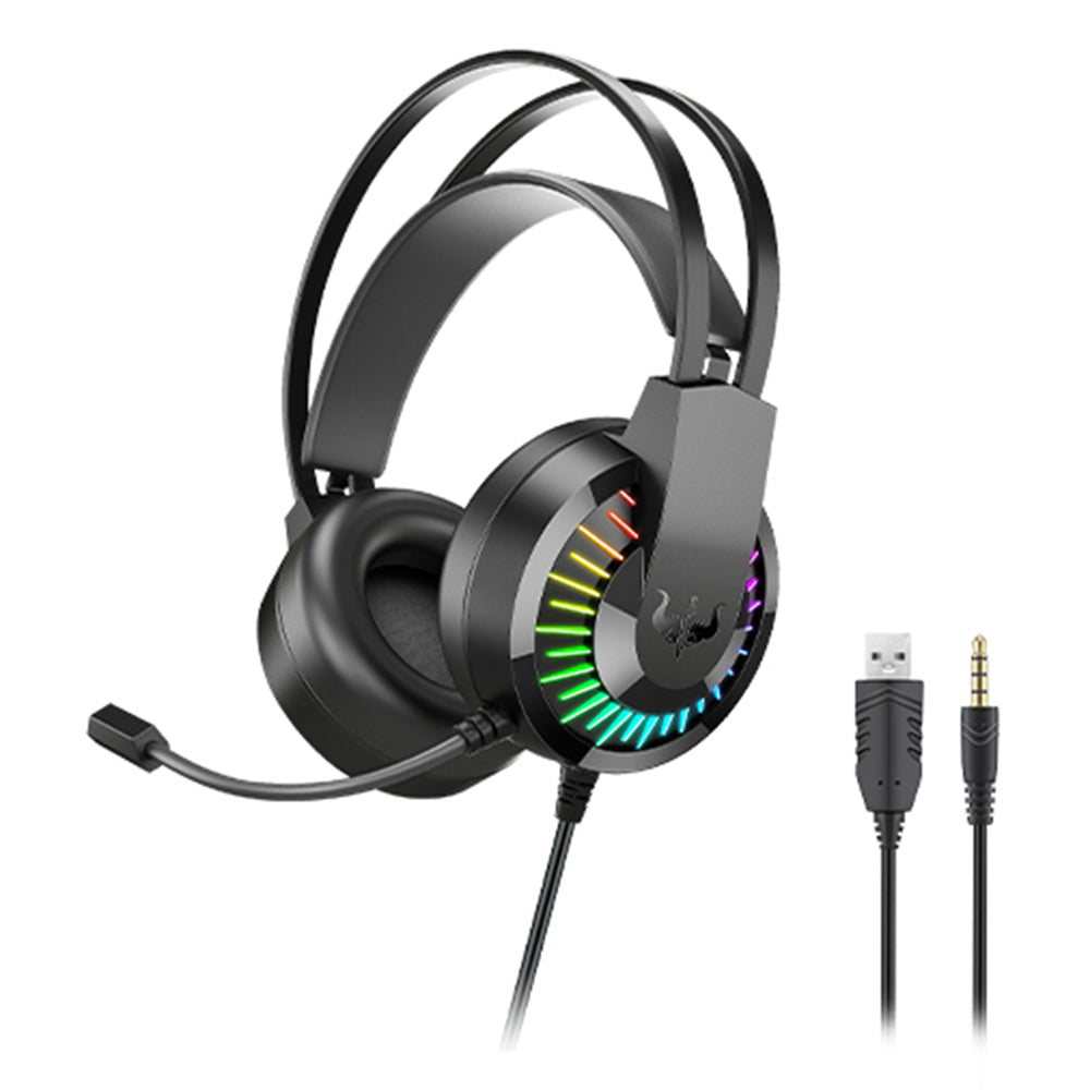 OVLENG GT68 RGB Wired Gaming Headset Over-Ear E-sports Headphone USB+3.5mm Adjustable Headset with Mic OVLENG GT68 RGB Wired Gaming Headset Over-Ear E-sports Headphone USB+3.5mm Adjustable Headset with Mic